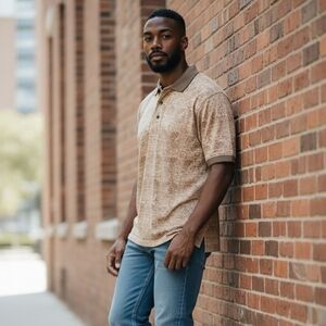 Slazenger Men's Polo Golf Shirt Short Sleeve Size L Beige